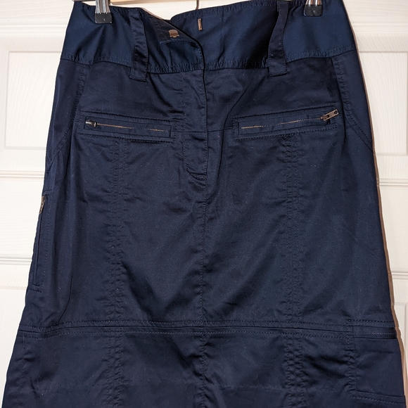 DVF Navy Blue Samantha Multi Zippers Skirt Sz 8 - Picture 10 of 16